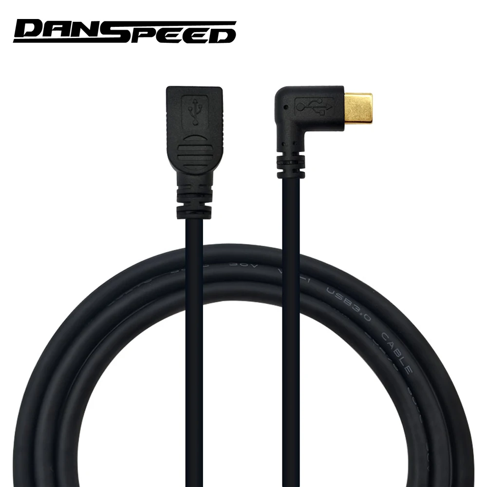 DANSPEED 90 градусов под углом Mini USB 2,0 к USB 3,1 type C кабель для передачи данных 5Pin длина разъема 25 см