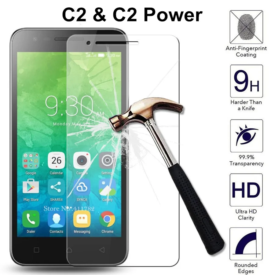 

Tempered Glass For Lenovo C2 Power K10-A40 5.0" inch Case Screen Protector on C2 K10a40 Film Full Cover GLAS Sklo Funda 2.5D 9H