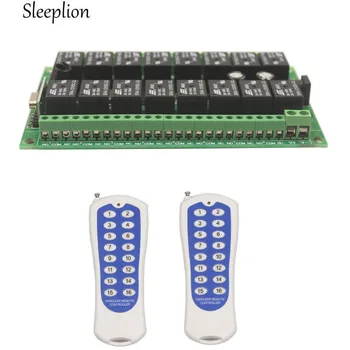 

Sleeplion 315/433.92 MHZ DC 12V 24V 16 CH 16CH RF Wireless Remote Control Switch System 2 Transmitter + Receiver