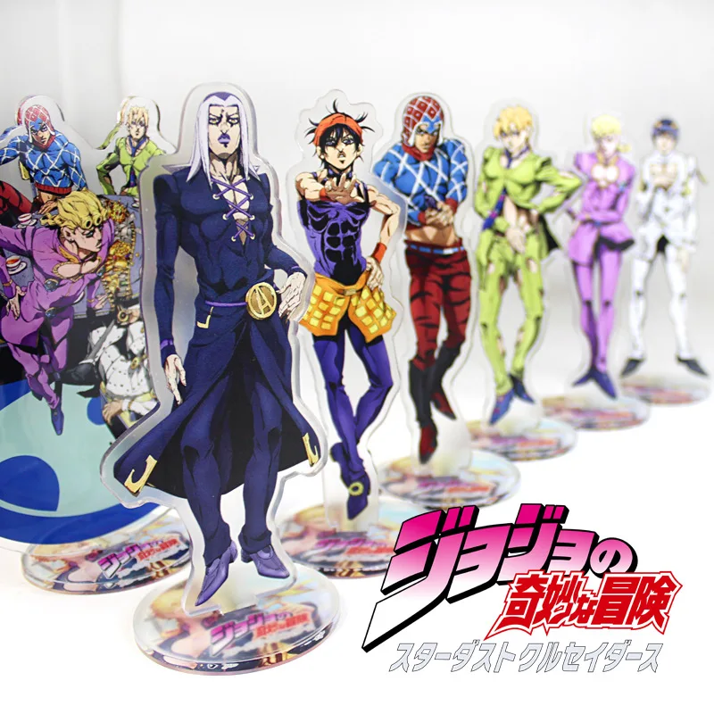 

Anime Jojos Bizarre Adventure Keychain Cartoon Figure Acrylic Cute Keychain Collection Decoration ornament Gifts holder 16CM