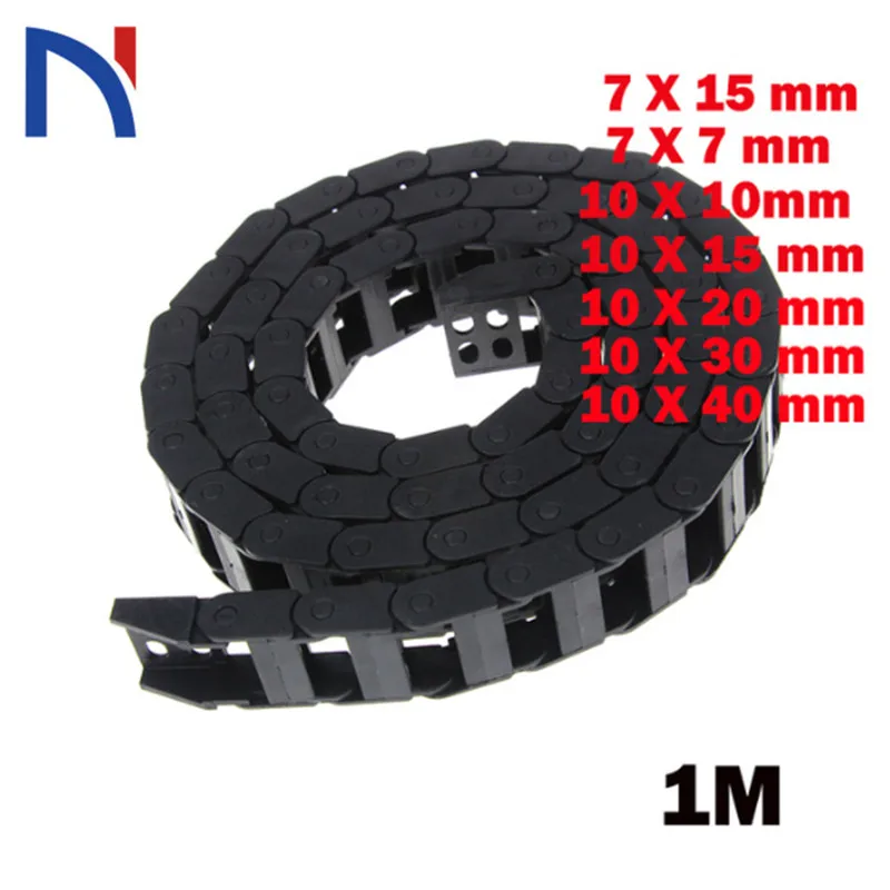 1M Schleppkette Drag Chain Kabelführung 10*10/15*30mm für CNC Router 3D Drucker