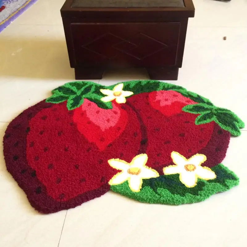 Клубничные красные кухонные ковры и маленькие коврики Противоскользящий коврик для ванной комнаты моющийся входной коврик Alfombra - Цвет: strawberry