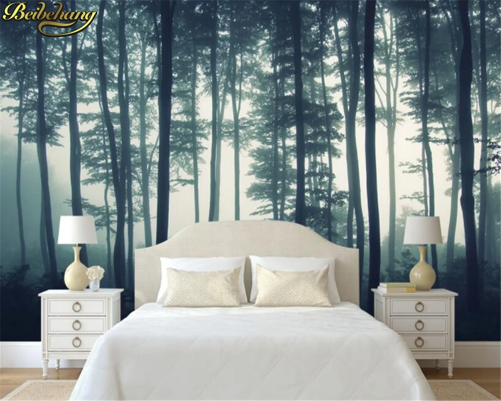 Обои на заказ фотообои настенные наклейки Misty Jungle Background Wall papel de parede обои для