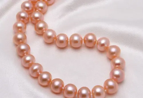 

FREE SHIPPING ****** HUGE PERFECT 9-10MM SOUTH SEA GENUINE PINK PEARL NECKLACE