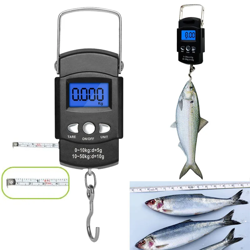 Stainless Steel Portable Fishing Scale 110lb/50kg Electronic Balance Digital Fish Hook Hanging