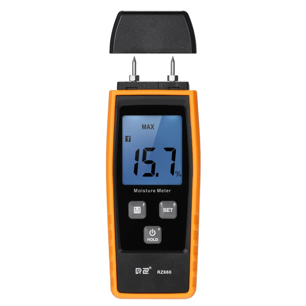 

RZ Handheld Mini Moisture Meter Digital LCD Lumber Damp Meter Wood Moisture Detector Humidity Tester for Timber Wood Drywall