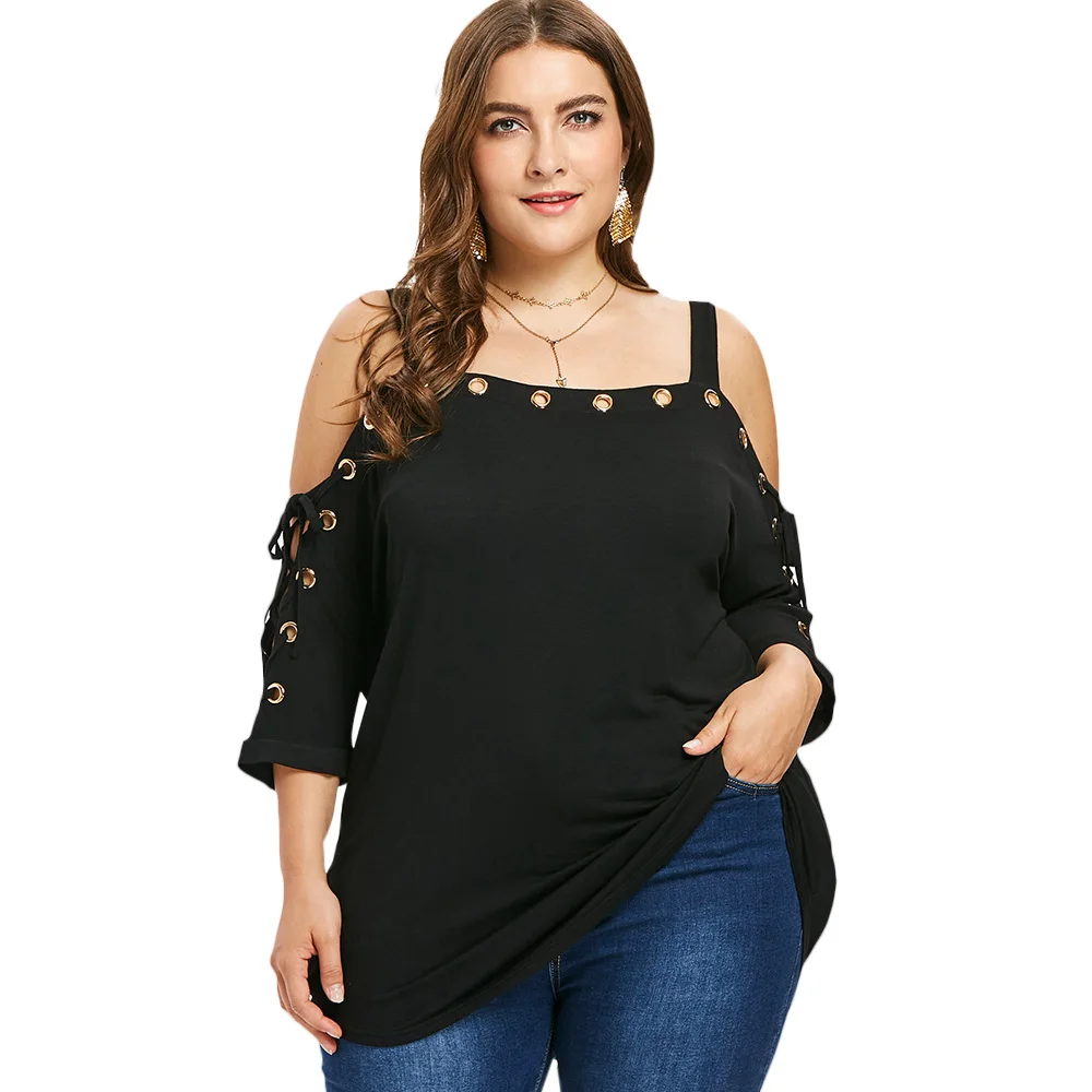 Kenancy 5XL Plus Size Square Neck T shirt-in T-Shirts from Women's ...