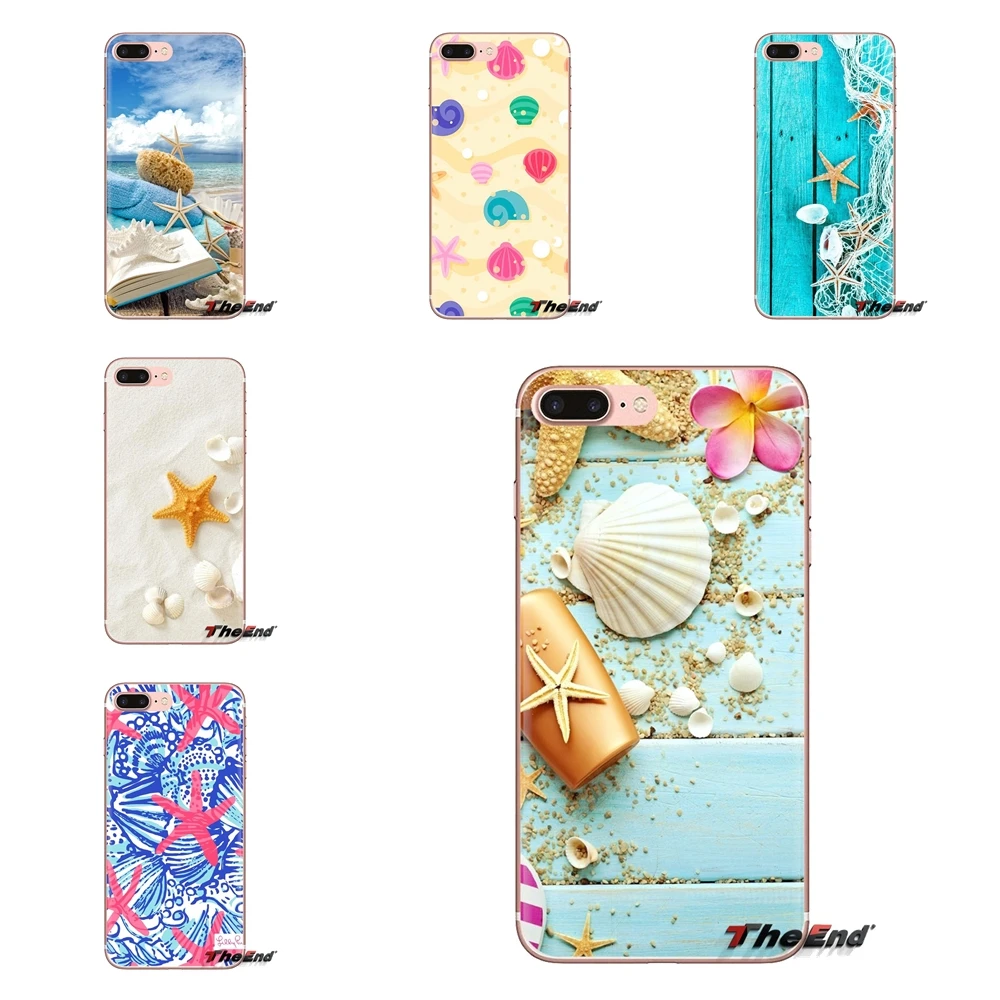 

Blue Wood Seashells Sea Star For iPod Touch Apple iPhone 4 4S 5 5S SE 5C 6 6S 7 8 X XR XS Plus MAX Soft Transparent Shell Covers