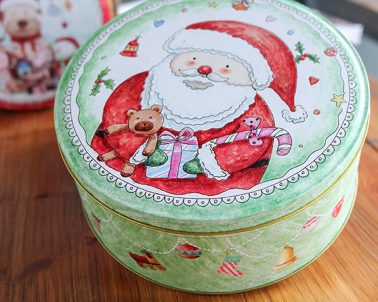 Веселая Рождественская жестяная коробка Рождественский Санта-Клаус, жестяная коробка для подарков ручной работы, коробки для печенья, чехол для лунного торта, детская Рождественская подарочная коробка