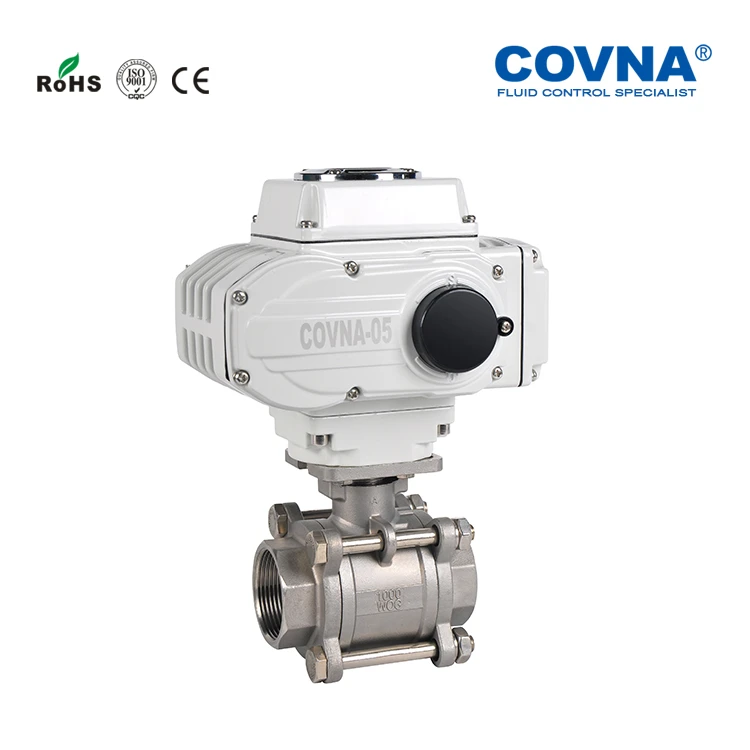 Нержавеющая сталь 304 Электрический резьбовой шаровой клапан моторизованный шаровой клапан