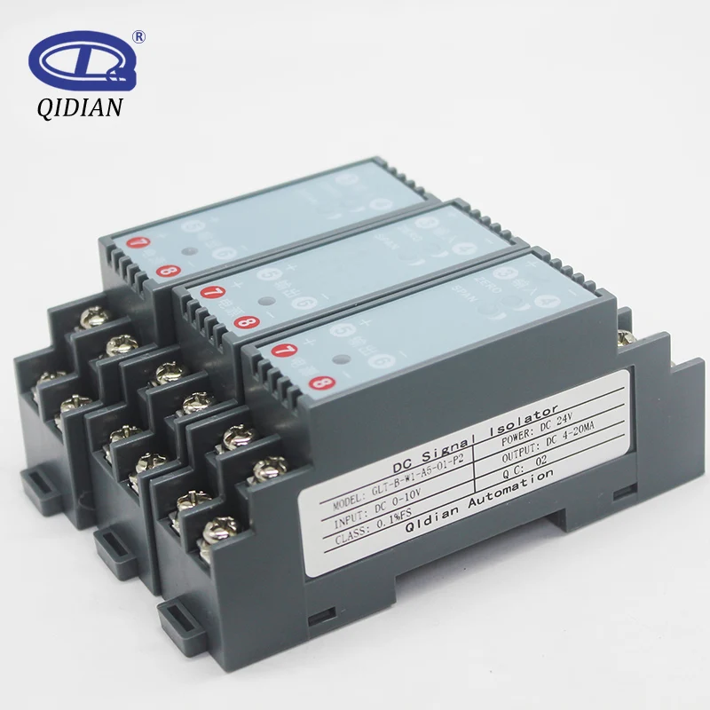 

QIDIAN GLT-B DC Voltage Signal Isolator Current Transfer converter Module 0-10V 0-5V 75mV 4-20mA