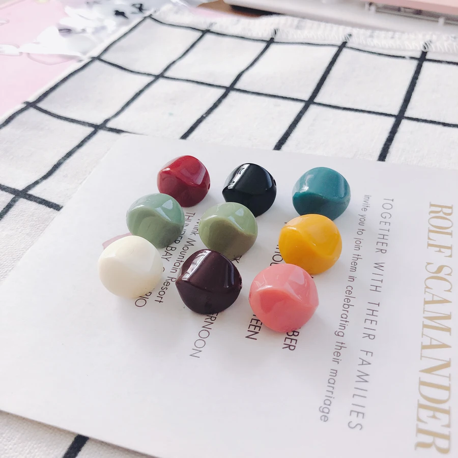

10 pieces/lot Resin Acrylic Multi-color Geometric Irregular Earrings Earrings Pendant with Holes Other