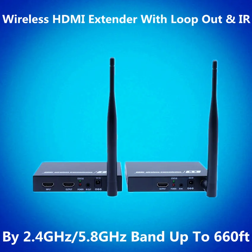 2,4 GHz/5,8 GHZ 660ft ProAV беспроводной wifi+ Loop Out+ IR+ HDMI Набор насадок 200 m 1080 P беспроводной HDMI видео аудио передатчик приемник