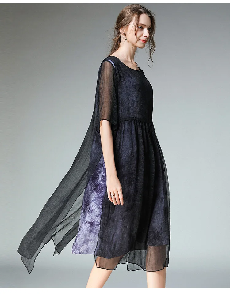 black purple Летнее платье Европейская и американская Модная элегантная красивая бандаж большого размера сексуальное платье легко и удобно - Цвет: black purple