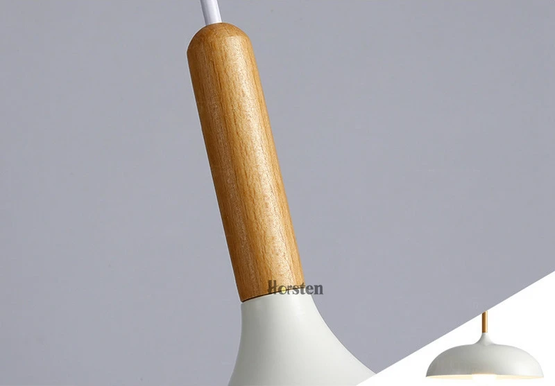 Horsten Nordic Simple Modern Pendant Lights Wood Aluminum Lampshade Industrial Lighting Loft Dining Room Pendant Lamp E27 (22)