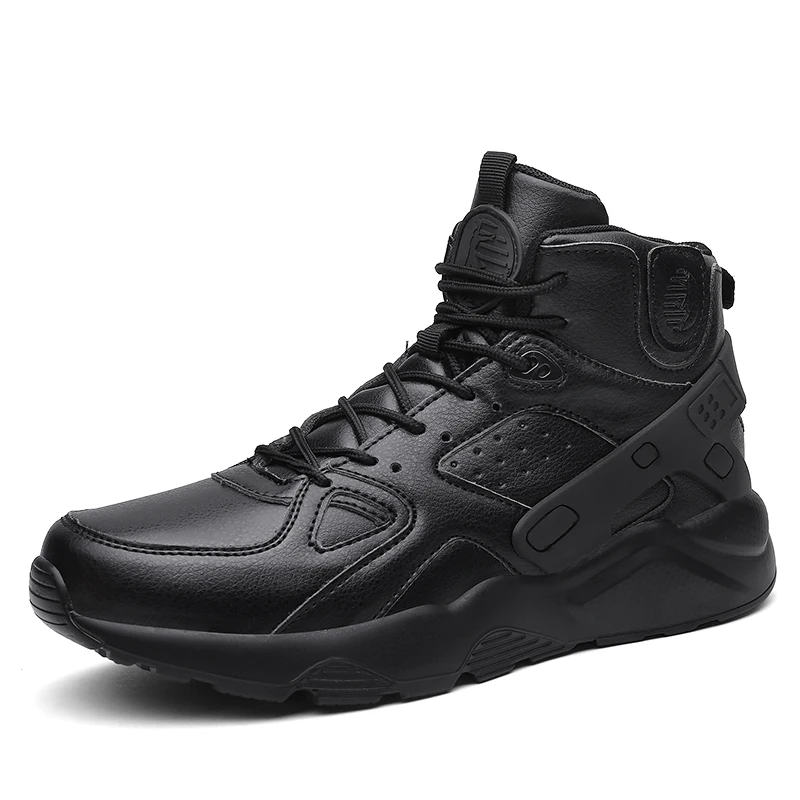 Fine Zero/мужские баскетбольные кроссовки с амортизацией воздуха; мужские спортивные кроссовки; высокие дышащие кроссовки из искусственной кожи; Мужская Уличная обувь - Цвет: Черный
