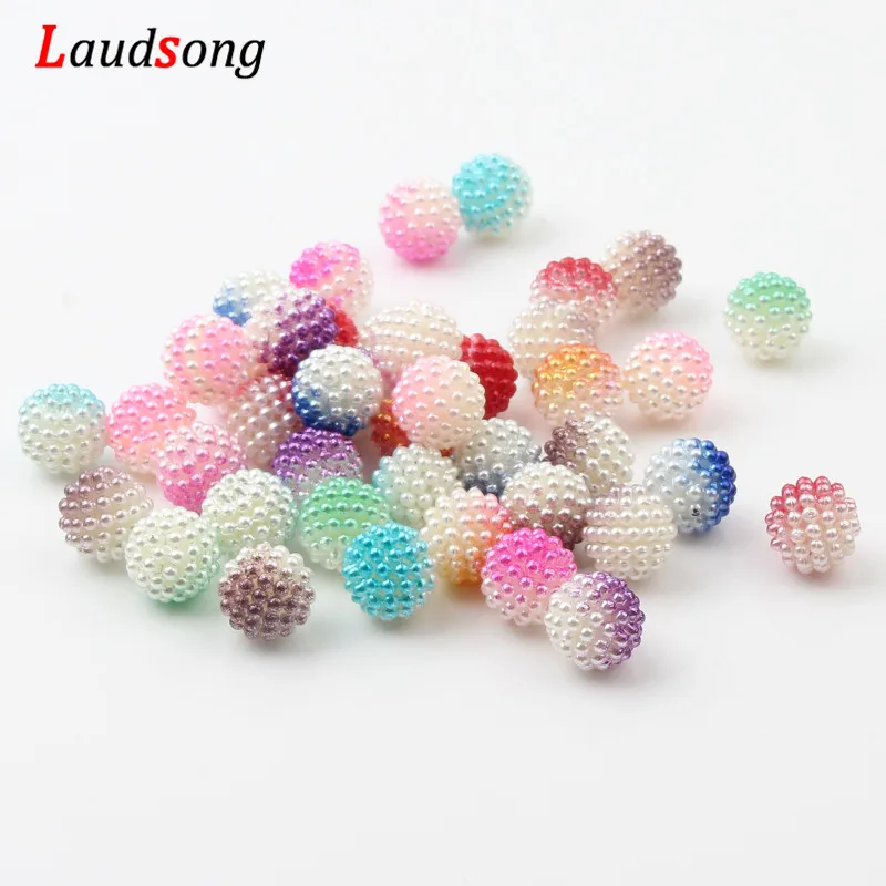 

100pcs 10mm Blend Color Acrylic Imitation Pearl Beads Fit Europe Beads For Jewelry making DIY