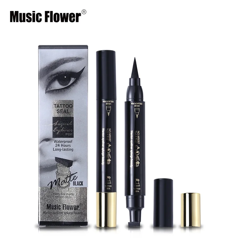 

2019 Music Flower Waterproof Eyeliner Pen Natural Long Lasting Black