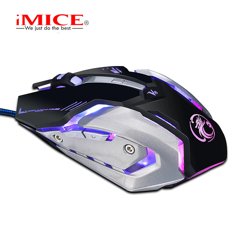 Проводная игровая мышь iMICE V8 6 кнопок оптическая компьютерная 1000/1500/2500/4000 DPI