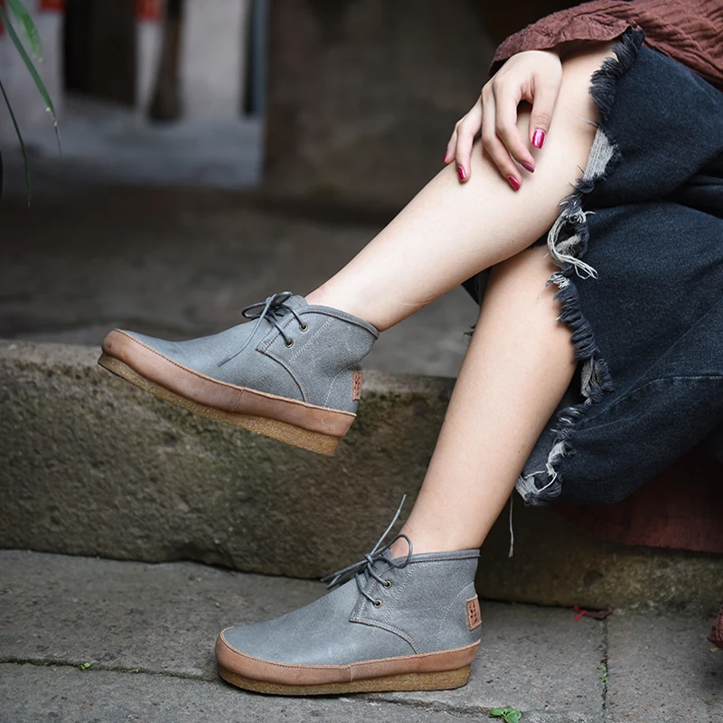 Diseño Original 2016 otoño nuevo colegio zapatos planos de las mujeres botas botines de cuero genuinos ocasionales de la personalidad femenina 440 7|boot shoe shortboot shoe laces - AliExpress