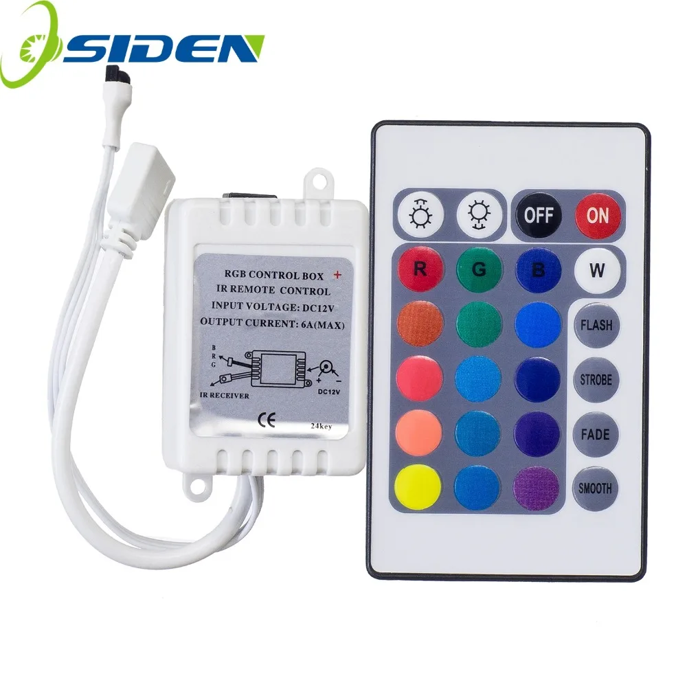 DC12V 24 Keys IR Remote RGB Controller for SMD3528/5050/5730/5630/3014 RGB LED Strip lights Mini Controller