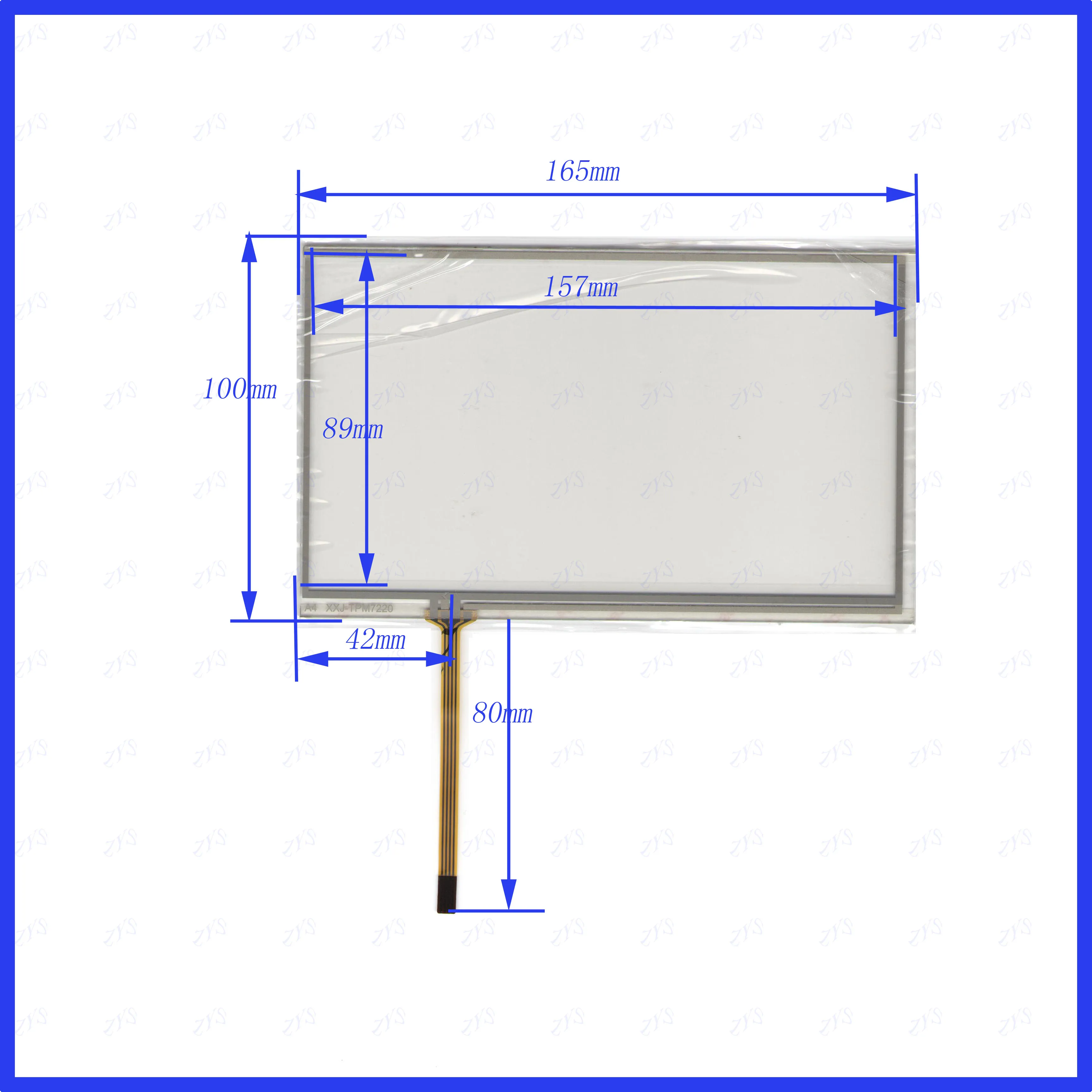 

ZhiYuSun TPM7220 NEW 7 inch 165mm*100mm 4 wire Universal LCD Touch Screen Panel Digitizer CAR GPS