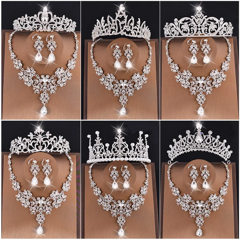 

Mansati Simulated Pearls Wedding Jewelry Sets for Bridal Pendant Necklace Earrings Party Jewelry Sets For Woman Bride 3pcs Set