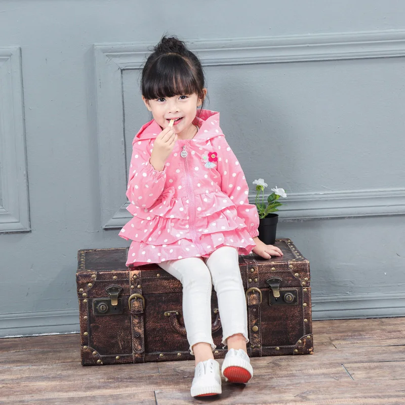 Плащ верхняя одежда детская одежда верхняя одежда для девочек на весну и осень верхняя одежда для малышей - Цвет: Розовый