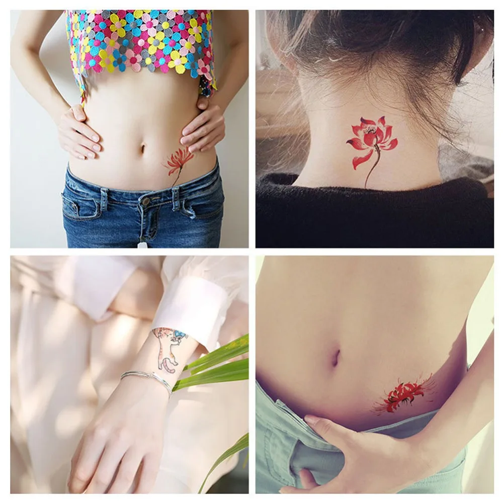 3 шт девушка шаблон поддельные водонепроницаемые татуировки цветочный дизайн флэш-Передача татуировки Красота женский боди-арт Татуировка на руку наклейка#275441G
