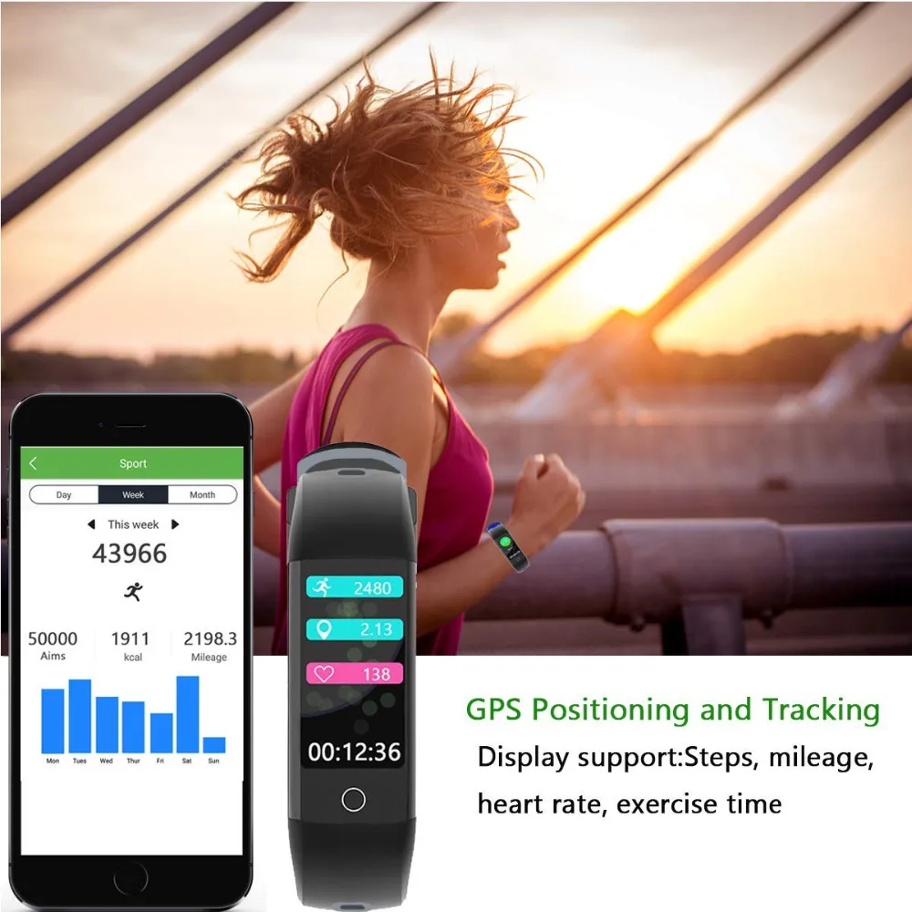 Sograce D16 Smart Bracelet Women Activity Fitness Tracker Heart Rate Monitor Blood Pressure IP67 Waterproof Smart Wristband