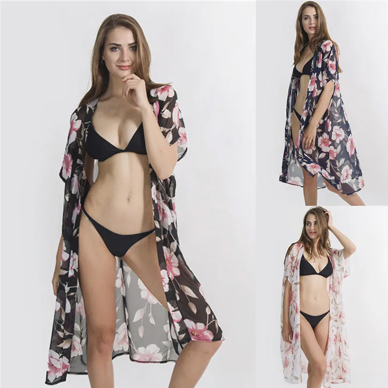 

Bikini 2019 Swimwear Women Bathing Suit Cover Up Beach Bikini Fashion Swimsuit Tunic Kaftan Bikjni Dress Sexy