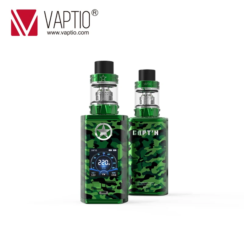 

220W Vape MOD kit Electronic Cigarette Vaptio Capt'n Kit 2.0ml/4.0ml Tank atomizer 1.3inch Color TFT Display vaporizer kit