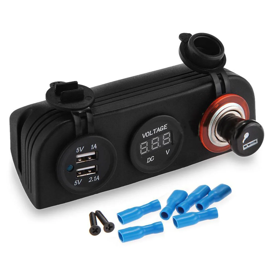 

Car Auto Cigarette Lighter Voltmeter Digital Display Dual USB Car Charger Adapter DC 5V 1A For iPhone Xiaomi Samsung Huawei