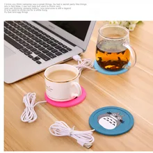 Dispositivo calentador USB de silicona de dibujos animados taza-almohadilla delgada café té bebida usb soporte caliente para bebidas almohadilla para taza buen regalo