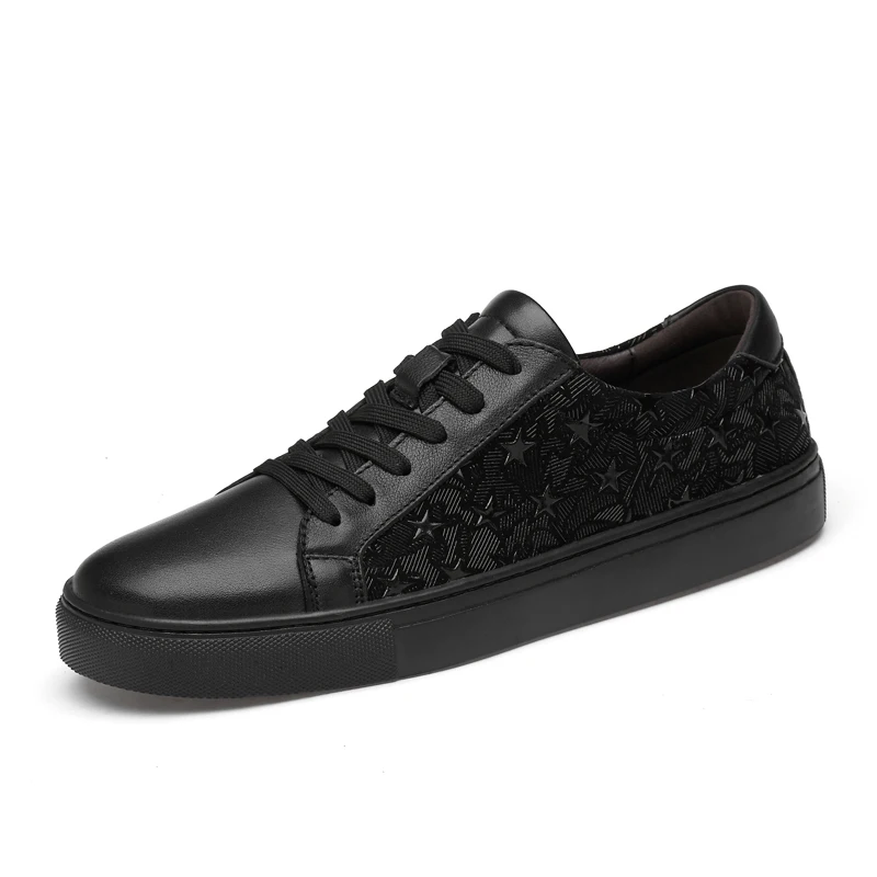

Quality Men Flat Casual Shoes Genuine Leather Comfortable Soft Man Walking Sneakers Black Lace Up Male Luxury Shoes Big Size