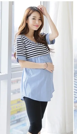 

2018Hot Breastfeeding Blouses Feeding Cotton Maternity Shirt Pregnancy Tops Nursing Shirts Maternity Clothes for Pregnant Women