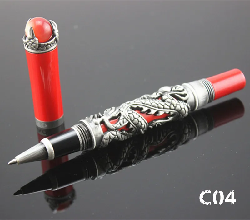 Новая Винтажная Шариковая ручка Jinhao Dragon King уникальное металлическое рельефное