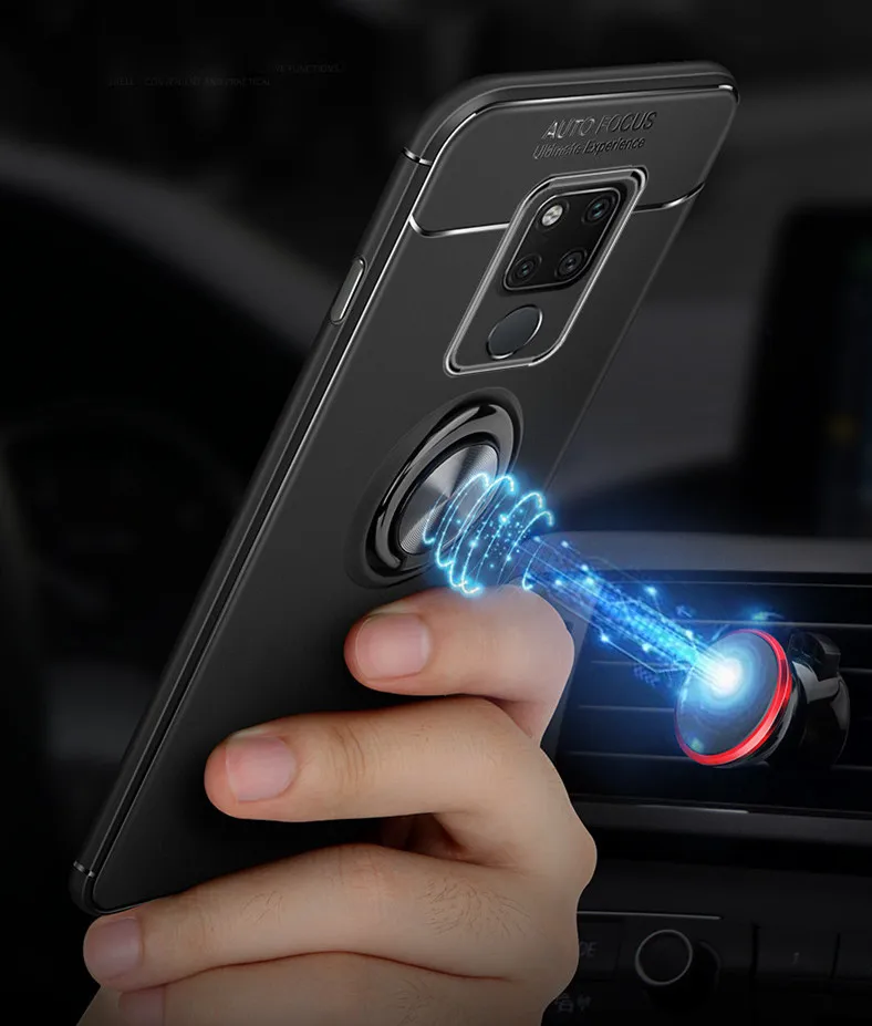 Мягкий чехол для Huawei Mate 20x высококачественный магнитный автомобильный кольцевой