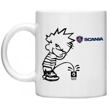 

Rude Gifts Crude Gifts Haulier Scania Urinating on Renault Trucks 11oz Mug
