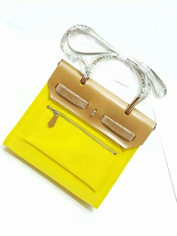 Роскошные сумки, женские сумки, дизайнерские холщовые с кожаным, модные, на одно плечо, нанизанная посылка, Большая вместительная сумка - Цвет: yellow