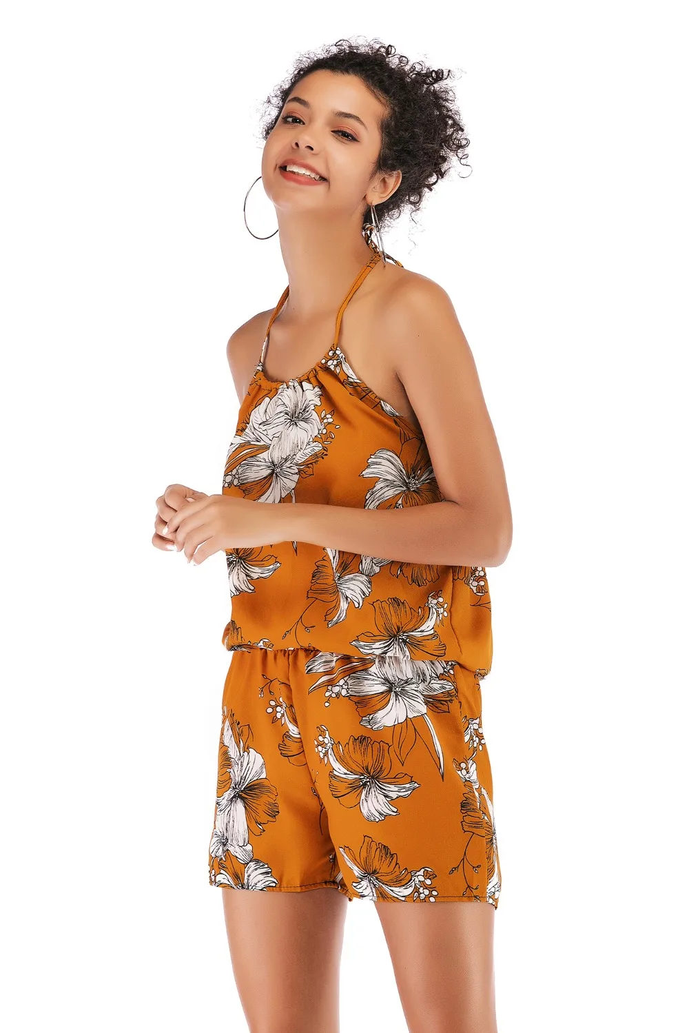 Gladiolus Bohemian Romper Women Sleeveless Halter Backless Sexy Floral Print Rompers Womens Jumpsuit 2019 Sexy Ladies Playsuit (16)