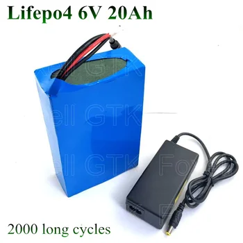 

High capacity 6v 20ah LIfepo4 6.4v battery BMS protection board lithium 6.4v 20000 mah power toys car power devices + 3A charger