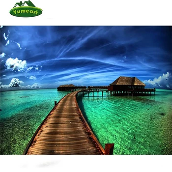 

Seaside Scenery Maldives New Diamond Painting Embroidery Cross Stitch Patchwork Diy Diamond Sticker Square Beadwork Paintings