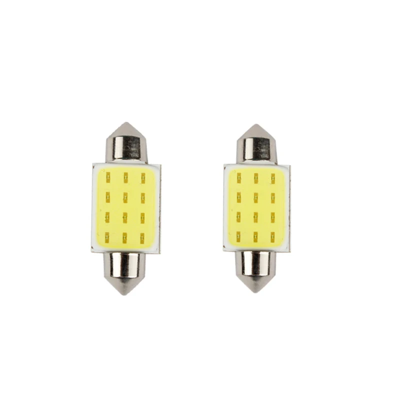 1 шт. гирлянда COB 31 мм 36 39 42 Светодиодная лампа 12 чипов 12smd C5W DC 24V белый цвет