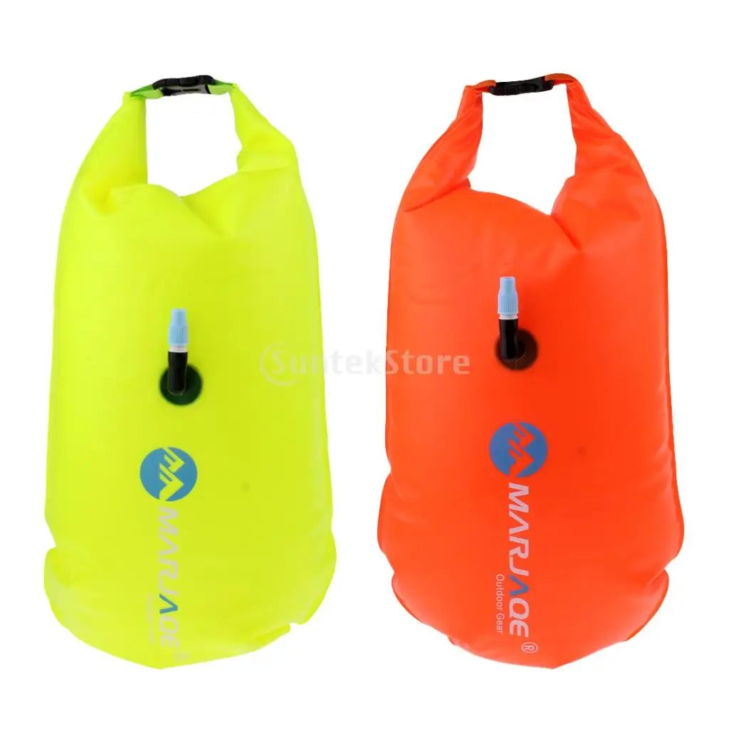 

2 Pcs Durable PVC Swim Buoy Dry Bag with Adjustable Waist Strap for Open Water Swimmers and Triathletes Swimming Tow Float