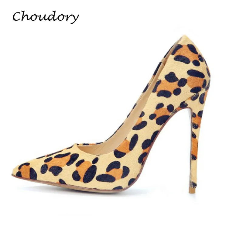 

Choudory Sexy Leopard Woman Shoes Spring Autumn Attractive Thin High Heels Woman Pumps Pointed Toe Shallow Tenis Feminino