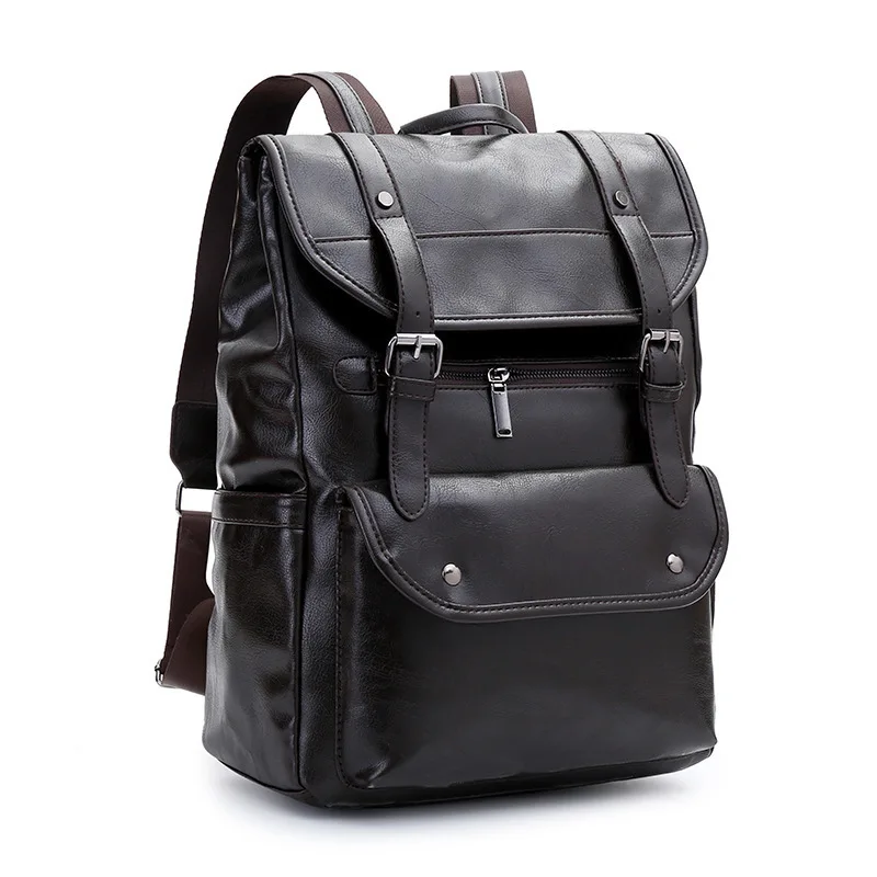 

2019 Business Man Pu Casual Backpack Large Capacity Functional Fashion Package
