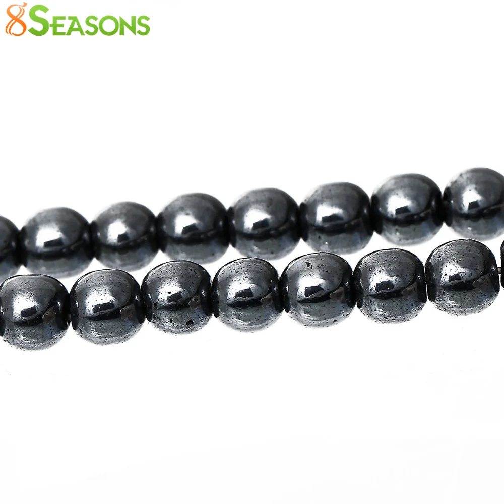 

8SEASONS Free Shipping! Created Hematite Round Beads 8mm, 40cm. Fits Pave, sold per packet of 1 strand (B16559)