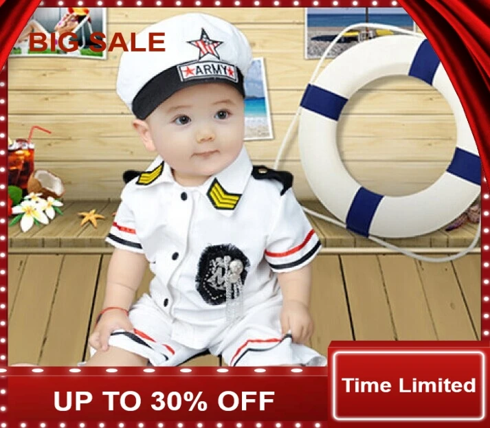 Vestiti per neonati vestito da ragazza vestito da navy costume da festa compleanno puntelli per fotografia neonato estate 0-12 mesi