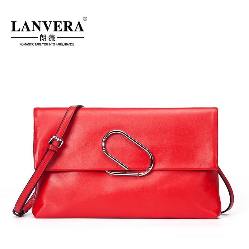 

LANVERA/ Lang Wei 2017 new leather and envelope dinner ladies' Mini Shoulder cross hand bag